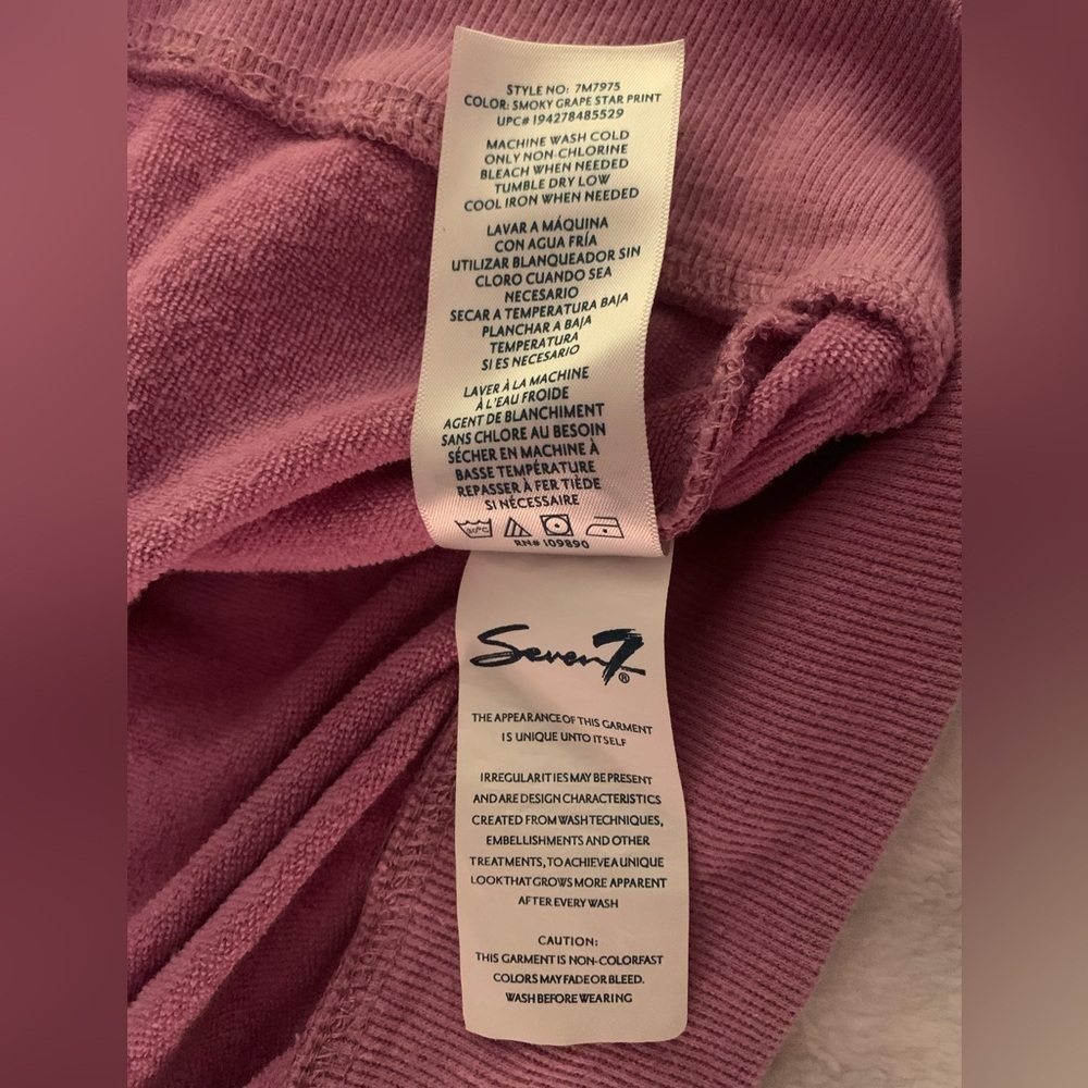 Seven7 Pink Crew Neck Zipper Detail T-Shirt M - Picture 14 of 14